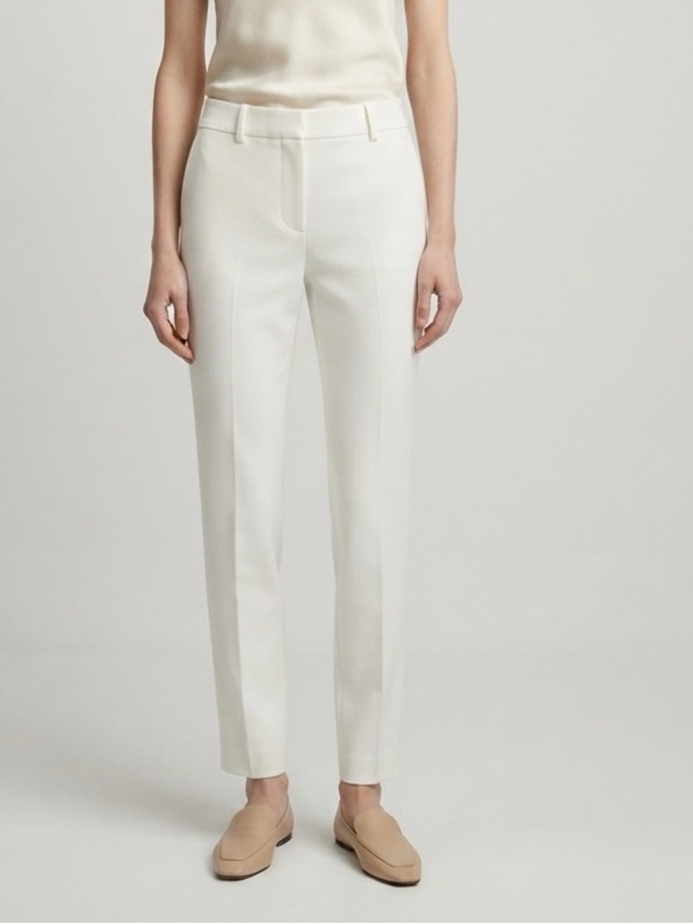 Theory White Straight-Leg Women's Trousers - Picture 2 of 6